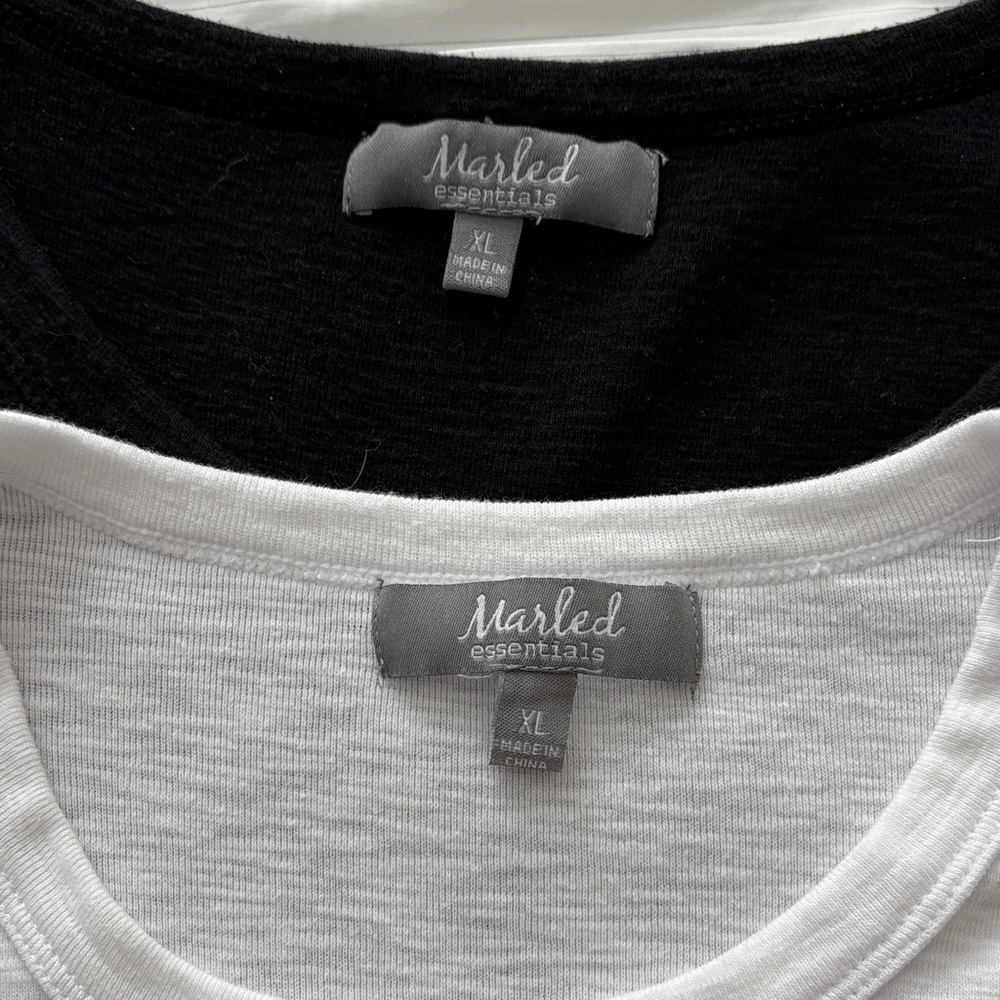 Marled Black and White Tank Tops - Picture 2 of 2